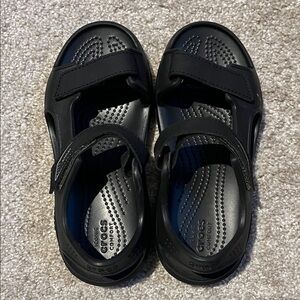 CROCS Kids Black Adjustable Sandals Size J 1
